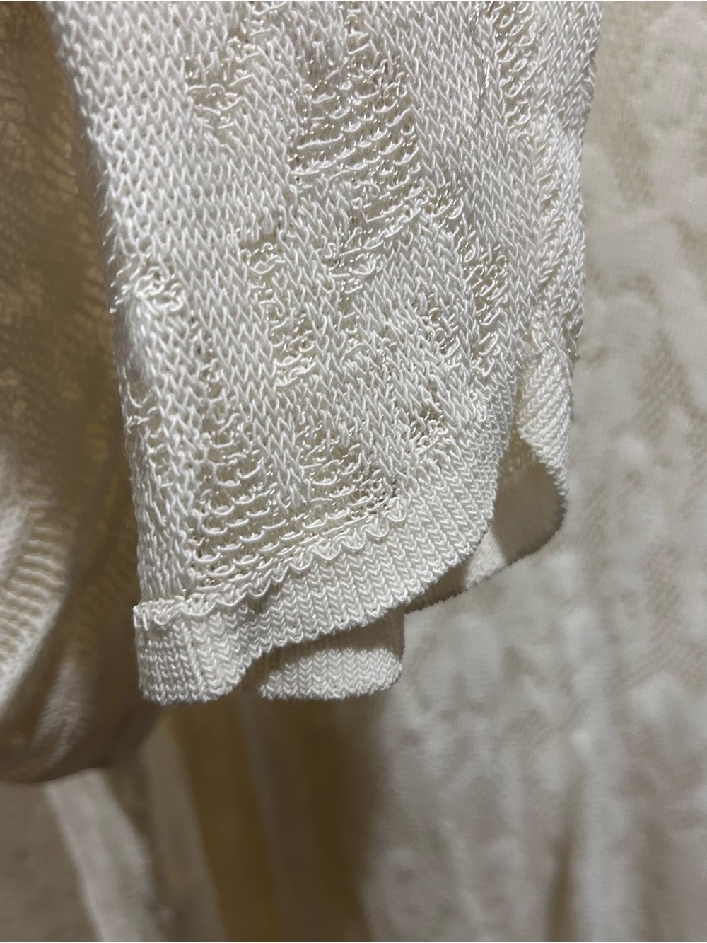 J.Jill 3X Lightweight Lace Open-Front Cardigan - White - Picture 4 of 7